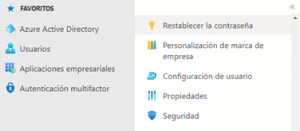 Menú de Azure Active Directory