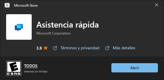 Instala y abre Asistencia rápida